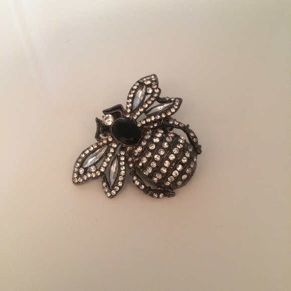Large Gunmetal Adjustable Bee Ring