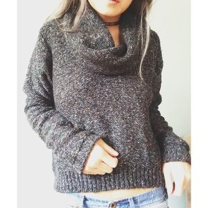 Chunky cowl neck pullover sweater