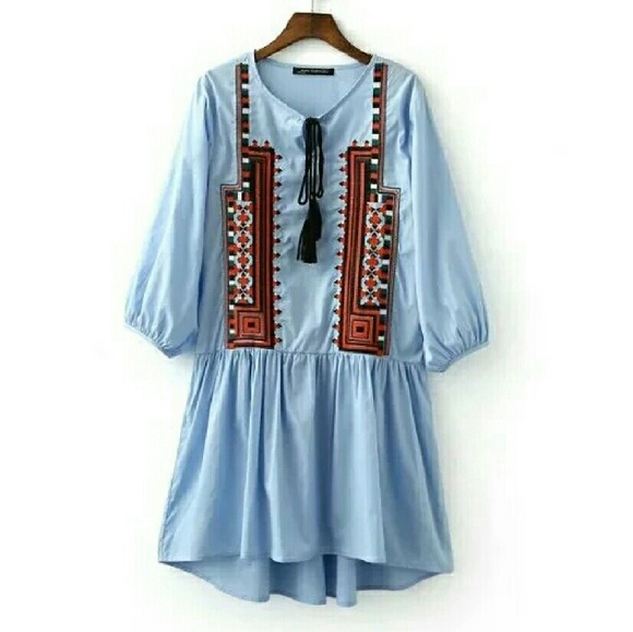 Boho Embroidered Dress - Picture 2 of 4