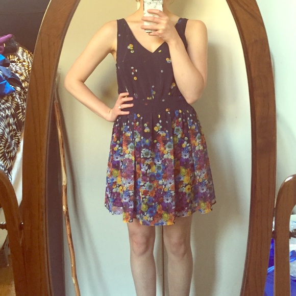 Floral A-line skirt dress from Hinge!