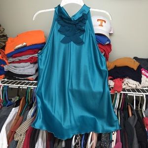 Blue silky tank
