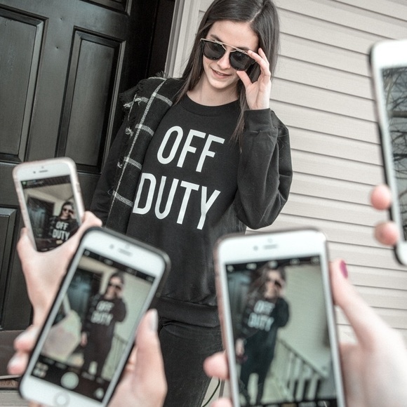 OFF DUTY soft black fashion sweatshirt