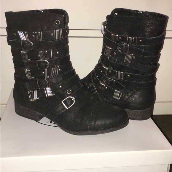 Steve Madden Tyrantt Black Leather Boot