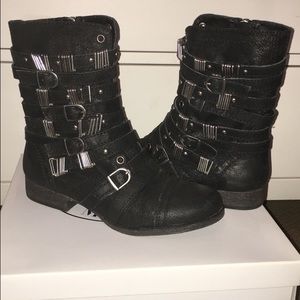 Steve Madden Tyrantt Black Leather Boot