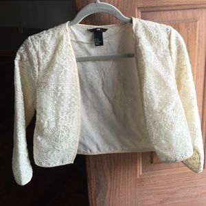 H&M cream bolero cardigan size XS