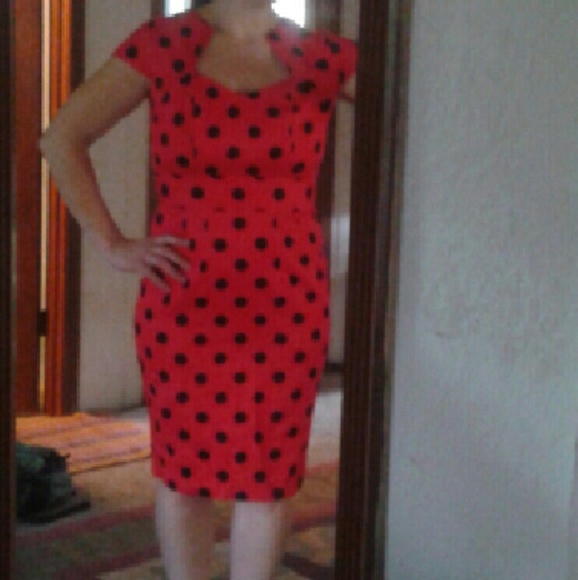 Retro Style Red and Black Dress