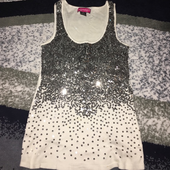 White sparkly tank top