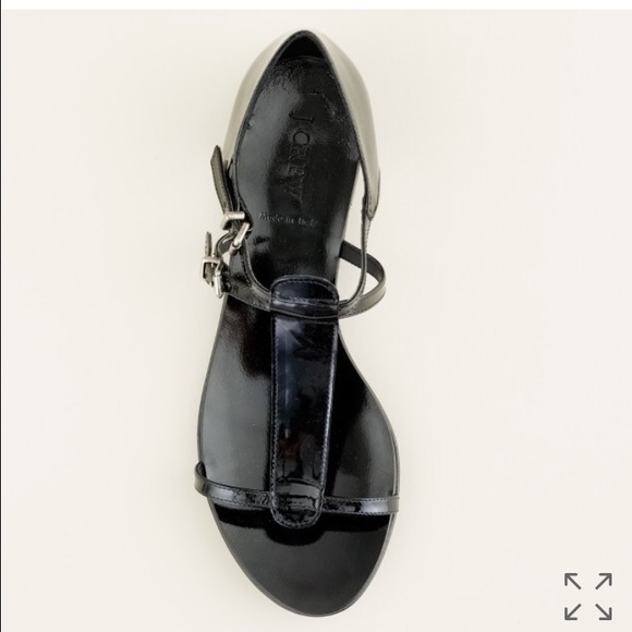 Black patent leather sandals