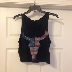 Longhorn, American Flag Tank Top