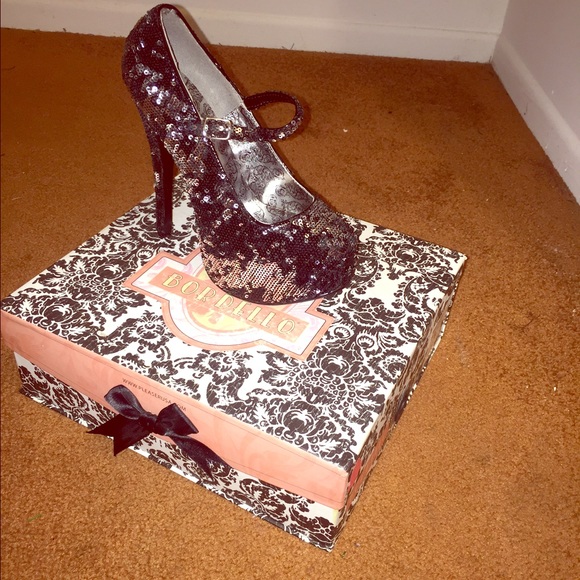 Bordello Hells in Fuchsia-Sliver Sequins