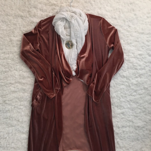 Rose/Blush Velvet Cardigan