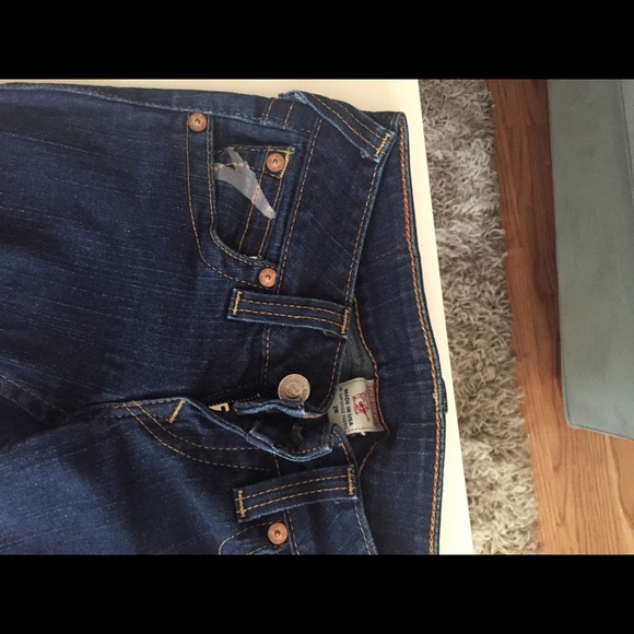 Silver Metallic True Religion flare Jeans - Picture 2 of 3