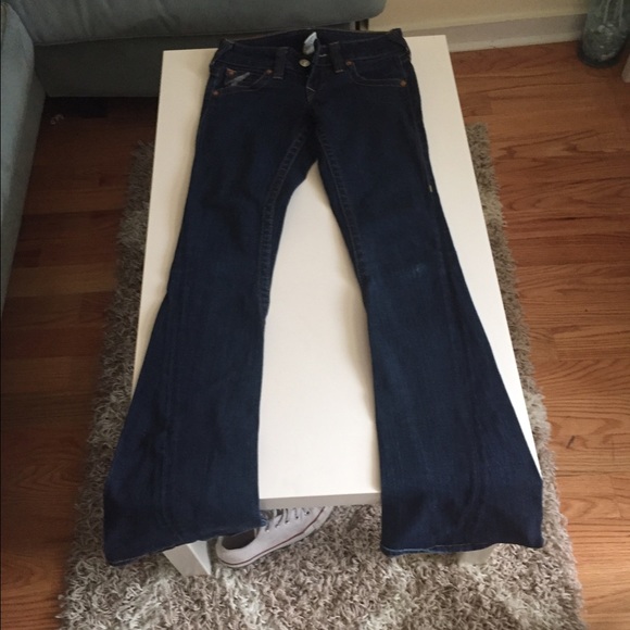 Silver Metallic True Religion flare Jeans - Picture 3 of 3