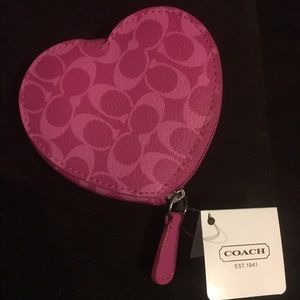 Coach heart coin purse