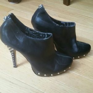 Black studded booties