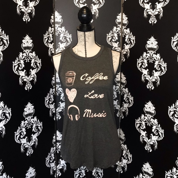 Tops - 🍀 H⭕️LD!! NWT! Coffee, Love & Music Tank!