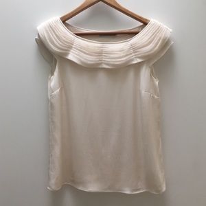 Alice + Olivia White/Cream Silk Top