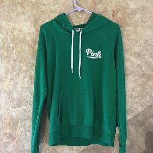 Victoria's Secret Pink green hoodie Large
