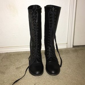 Francesca's Black lace-up riding boots