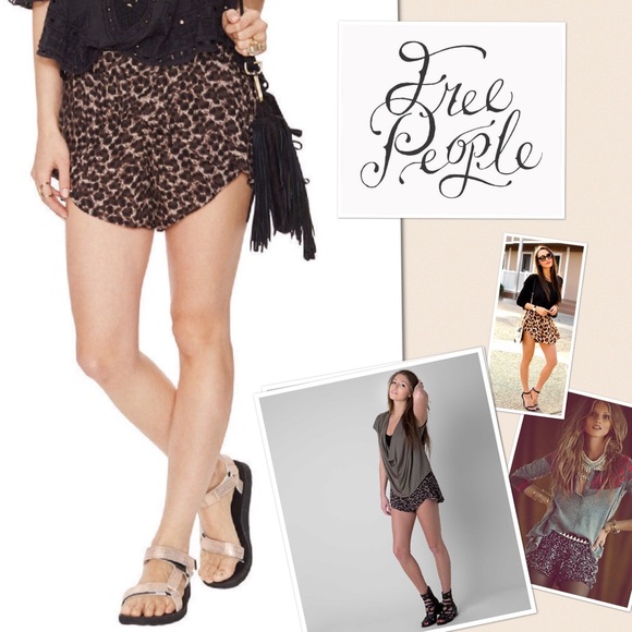 New! Free People Leopard Wrap Tulip Tap Shorts ✨ - Picture 2 of 4