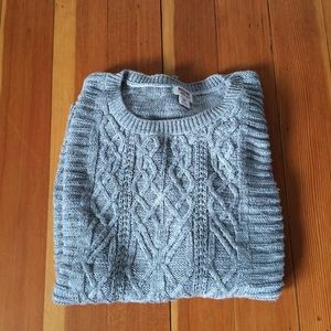 Grey Cable Knit Sweater