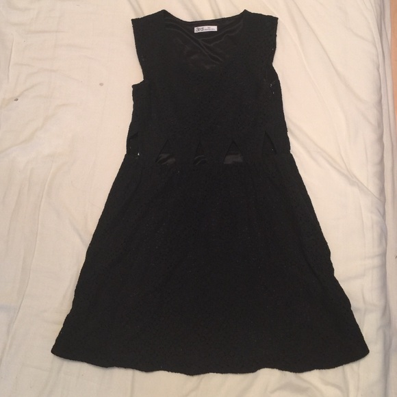 Cut-out black mini dress