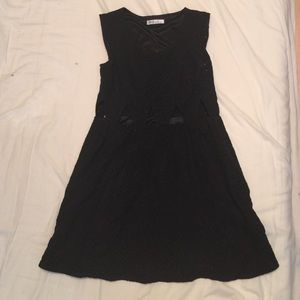 Cut-out black mini dress