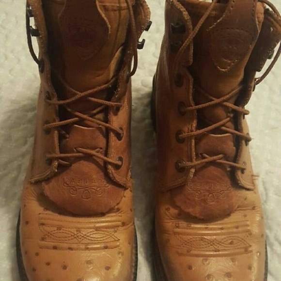 Ariat Pro-Baby Faux Ostrich Boots Sz 8