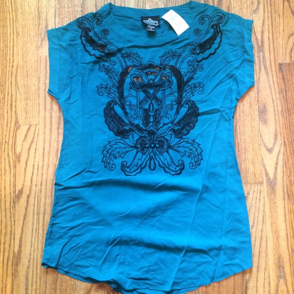 New with tags. Angie lace detail top.