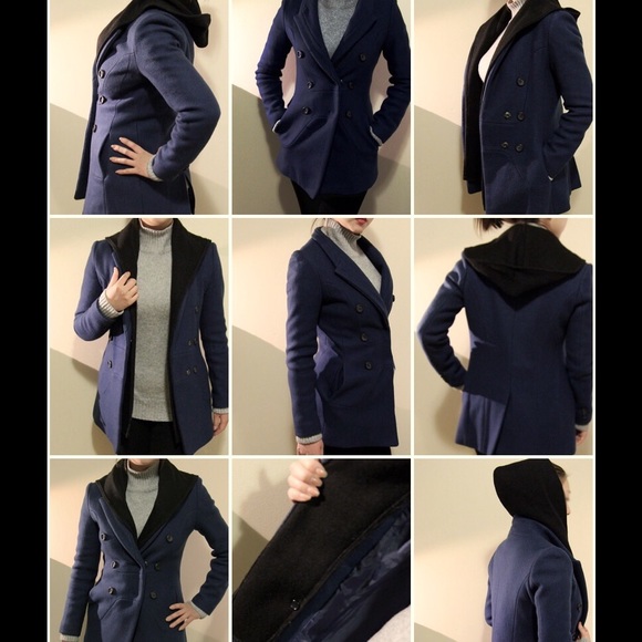 Korean Style Winter Blazer w/ detachable hood - Picture 3 of 4