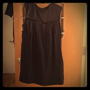 BCBG navy blue silk shift dress