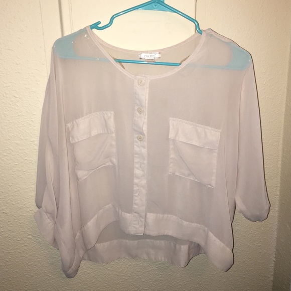 Button Up Sheer Top - Picture 2 of 2