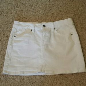 White Denim Mini Skirt