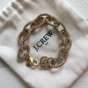 J.Crew Gold Crystal Bracelet with bag