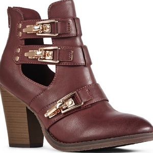 Burgundy ankle booties