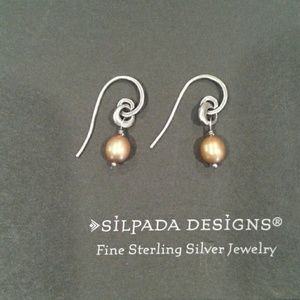 Silpada Sterling Silver Copper Pearl Earrings