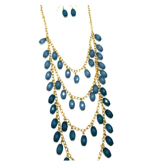 Long Tiered Necklace & Earring Set