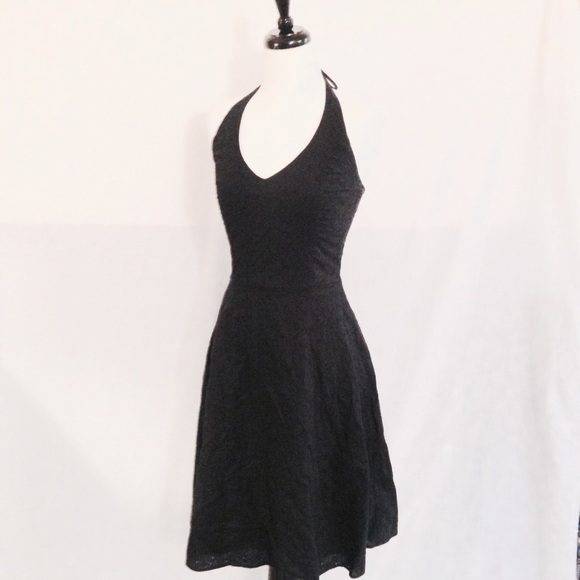 ❌SOLD❌ RUBY ROX Black Eyelet Halter Dress - Picture 2 of 4