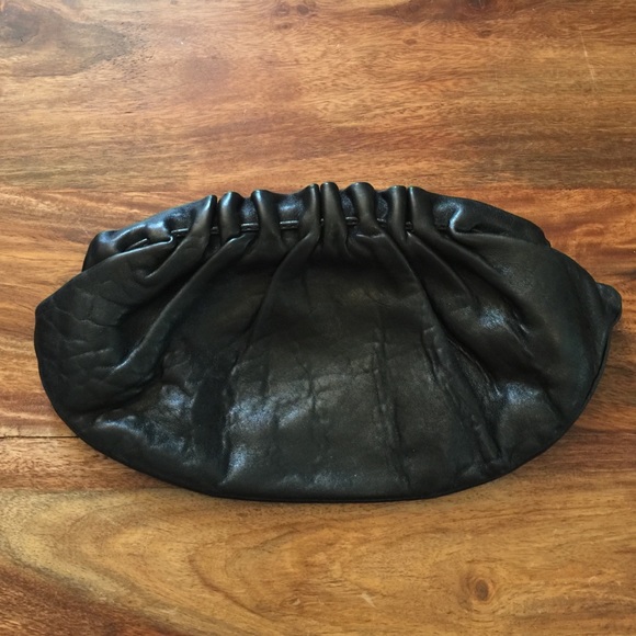 Black Leather Banana Republic Clutch