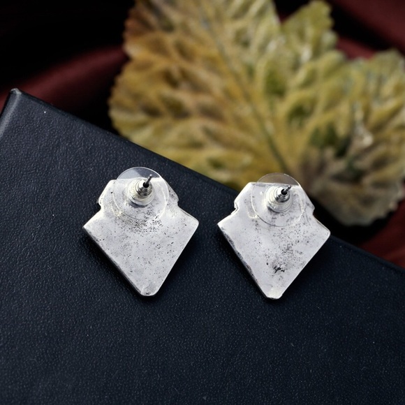 • SALE • Fashionable Triangular Stud Earrings • - Picture 3 of 3