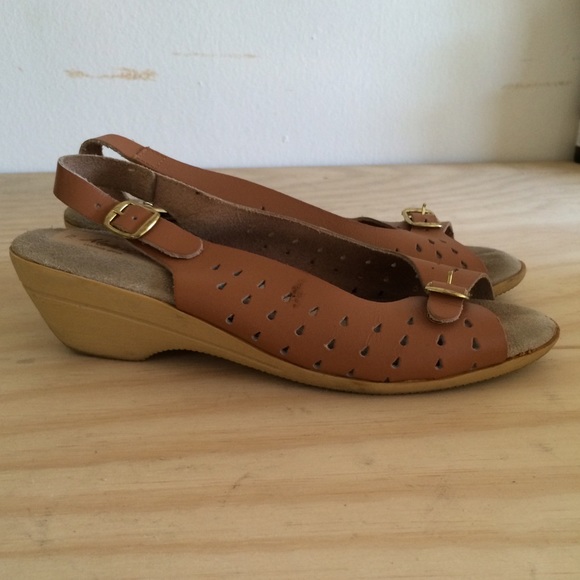 1970s Leather Vintage Wedge