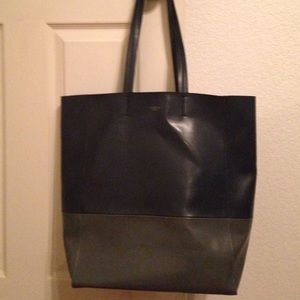 Flax leather tote overnight bag