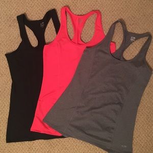 Three racerback workout tank tops