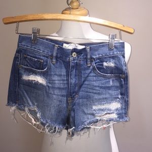 Abercrombie Destroyed High Waisted Denim Shorts