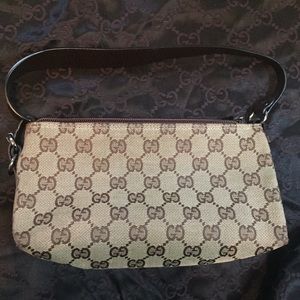Gucci Authentic Vintage Canvas Monogram Pochette