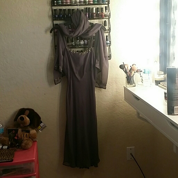 Dress w/matching over shoulder scarf