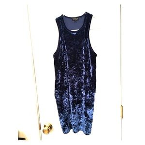 Topshop Blue Velvet Mini Dress