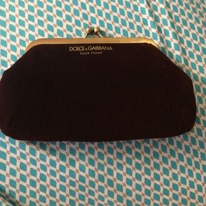 Dolce and Gabbana maroon velvet clutch