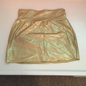 American apparel metallic gold skirt