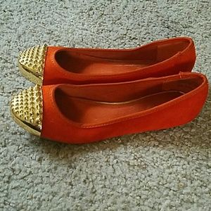 Orange and gold flats